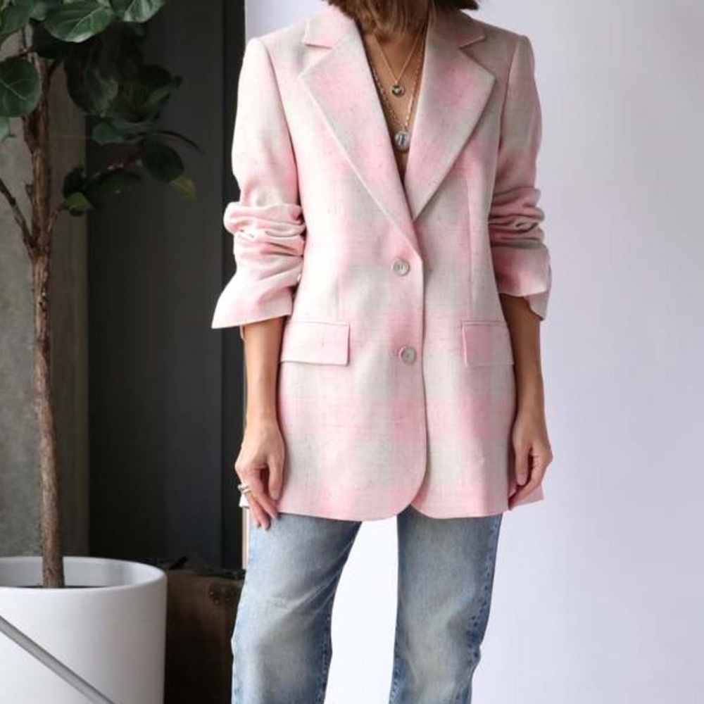Rodebjer Violante SilkCheck Blazer, Size S New with Tag